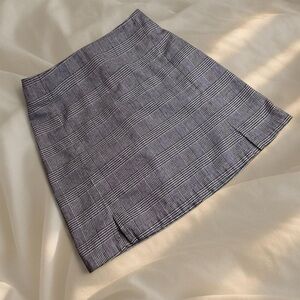 John Galt black and white checkered Cara mini skirt